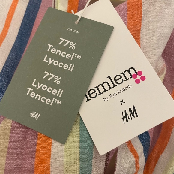 Lemlem H&M HM Lyocell-Blend Kaftan Dress Multi Striped Sizes XS-L New - Picture 4 of 4